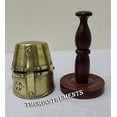 thumbnail image 2 of THORINSTRUMENTS Knight Templar Brass Mini Helmet W/Red Stand Decorative Item Rustic Vintage Home Decor Gifts, 2 of 4