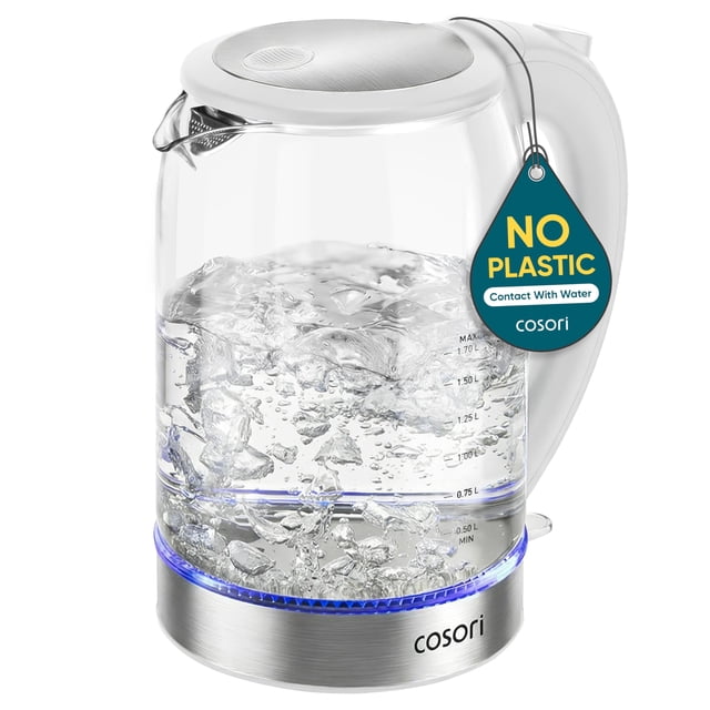Hervidor eléctrico COSORI de vidrio de borosilicato de 1,7 L y 1500 W