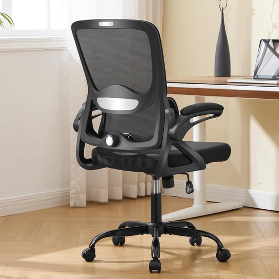 Ergonomic Office Chair,Mesh Office Chair with Lumbar Support,Mid Back Desk Chair with Flip-up Arms,400 lbs Comfy Computer Chair for Home Office