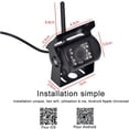thumbnail image 4 of WIFI HD Wireless Truck Backup Camera, 12V-24V, 170° Wide Angle, 50m Range, Night Vision, Waterproof IP67, 4 of 5