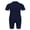 Navy Blue, variant on Kids Girls Short Sleeve Swimming Surfing Jumpsuit Zippered One Piece Rash Guard,Sizes 8-16 Purple 14-16