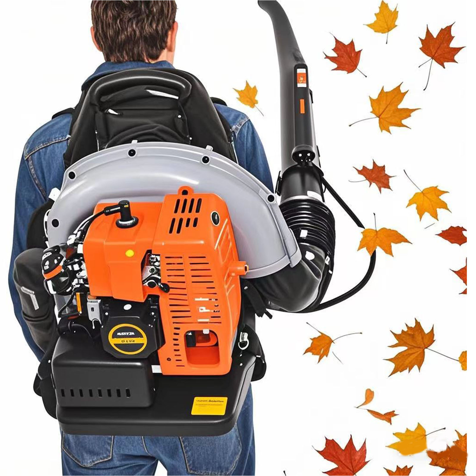 72CC Gas Leaf Blower, 3.6HP 2 Stroke Backpack Gas Blower, 665CFM High-Velocity Airflow, Grass Lawn Blow， Air Cooling Gasoline Backpack Grass Blower, Snow Blow for Efficient Lawn