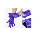 thumbnail image 3 of INSPIRE CHIC Women's Metallic Shiny Shimmer Full Finger Wrist Length Gloves for Party Costume 1 Pair One Size Blue, 3 of 6
