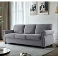 thumbnail image 3 of US Pride Furniture 91 in. Wide Rolled Arm Velvet Modern Rectangle Sofa in Grey For Home, 3 of 4