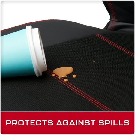 Genuine Dickies 2-Piece Black-Red Durasport Vegan Leather Universal Truck Seat Covers, 43634WDI