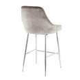 thumbnail image 4 of Marcel Contemporary Counter Stool in Chrome and Silver Velvet by LumiSource - Set of 2, 4 of 8
