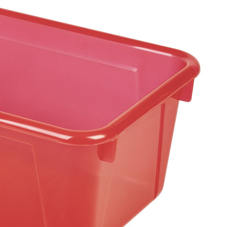  Storex Stackable Craft Box Storage Bin, 3 x 14 x 14,  Assorted Bright, 5 per Carton : Office Products