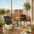 thumbnail image 5 of Aiho 3-Piece Outdoor Rocking Patio Set with Coffee Table, for Porch, Garden, Backyard - Black, 5 of 7