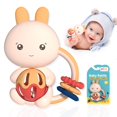 thumbnail image 1 of Sonajero para bebés Alilo Bunny de 0 a 3 a 6 meses con anillos coloridos de ABS, 1 of 7