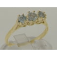 thumbnail image 2 of LBG British Made 9k Yellow Gold ring with Natural Aquamarine Womens Anniversary Ring - 33 size options - Size 11.25, 2 of 6