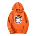 thumbnail image 2 of Hoodies for Womens 2025 Fall Halloween Costume Hooded Jacket Loose Casual Fleece Sweatshirts Halloween Ghost Graphic Printed Long Sleeve Sweaters Pullover with Pocket, 2 of 4