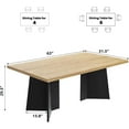 thumbnail image 2 of 63-Inch Dining Table for 6-8 People – Modern Long Kitchen Table with Sturdy Pedestal Base, Large Tabletop, Dinner Table for Kitchen, Dining Room, Home – Natural & Black, 2 of 9