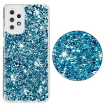 For Samsung Galaxy A23 5G Case,Cute Glitter Bling Twinkle Stardust with Drop Protection Shockproof Soft TPU Slim Flexible Phone Case Girls/Women Protective case for Samsung A23 5G,Blue