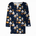 thumbnail image 4 of Godom Halloween Shirts for Women 3/4 Sleeve Tshirts Ghost Graphic V-Neck Tops 2025, 4 of 5