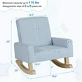 thumbnail image 2 of Resenkos Kids Rocking Chair with Solid Wood Legs-Blue, Kids Chairs for Kids, 2 of 8