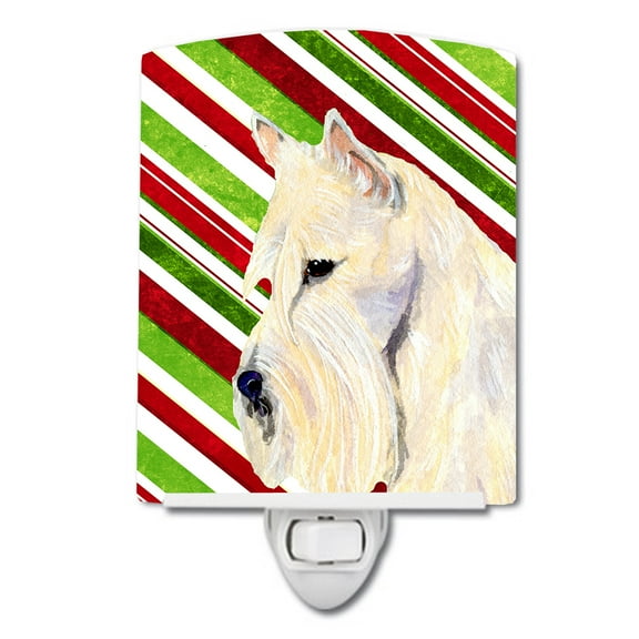 Caroline's Treasures SS4599CNL Scottish Terrier Candy Cane Holiday Christmas Ceramic Night Light, 6x4x3", multicolor
