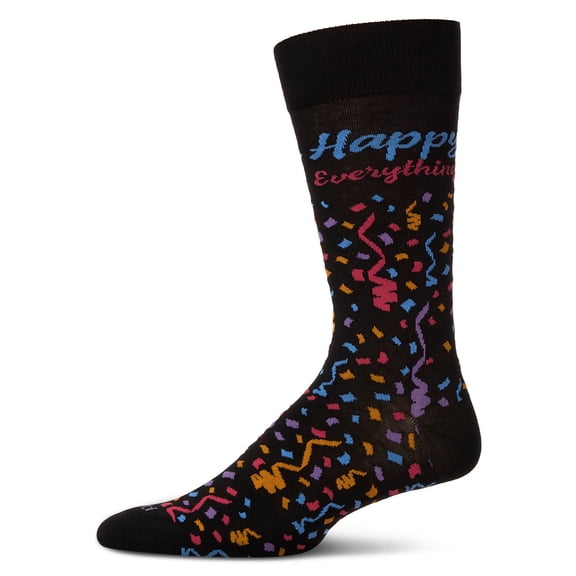 MeMoi Men's Happy Everything Rayon From Bamboo Crew Socks - Mens - Male, 10-13, Black