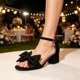 thumbnail image 6 of CHICVOMEY Women's Block Heel Dress Sandals Comfortable Open Toe Ankle Strap Low Chunky Heels with Bow Knot for Special Occasions Party Wedding&Daily Wear, 6 of 8