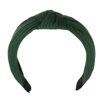 Unique Bargains Textured Cotton Knot Headband Soft Hairband for Women 1.3 Inch Wide 1 Pcs Dark Green