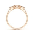 thumbnail image 2 of ANGARA Natural Three Stone Composite Diamond Ring in 14K Rose Gold for Women (Size-2.25mm| Color-I-J| Clarity-I1-I2) | April Birthstone, Anniversary, Jewelry Gift for Women | Natural Diamond Ring, 2 of 8