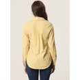 thumbnail image 4 of DARING DIVA Women's Button Down Long Sleeve Vertical Stripes Shirt M Yellow, 4 of 6