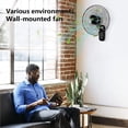 thumbnail image 4 of Ventilador de pared para ordenador portátil de 16 pulgadas con mando a distancia, paquete de 2, color negro, 4 of 7