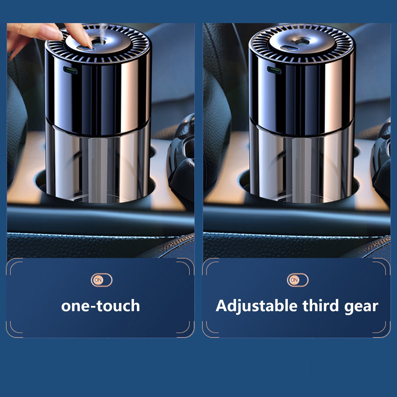 COM1950s Portable Car Air Purifier, Usb Aroma Diffuser for Vehicle Odor Remover, Compact Travel Air Purifier for Car Home Office