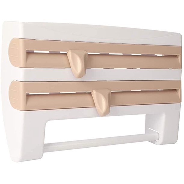 Paper Towel Holder,Plastic Wrap Foil Dispenser,WallMount Sauce Bottle