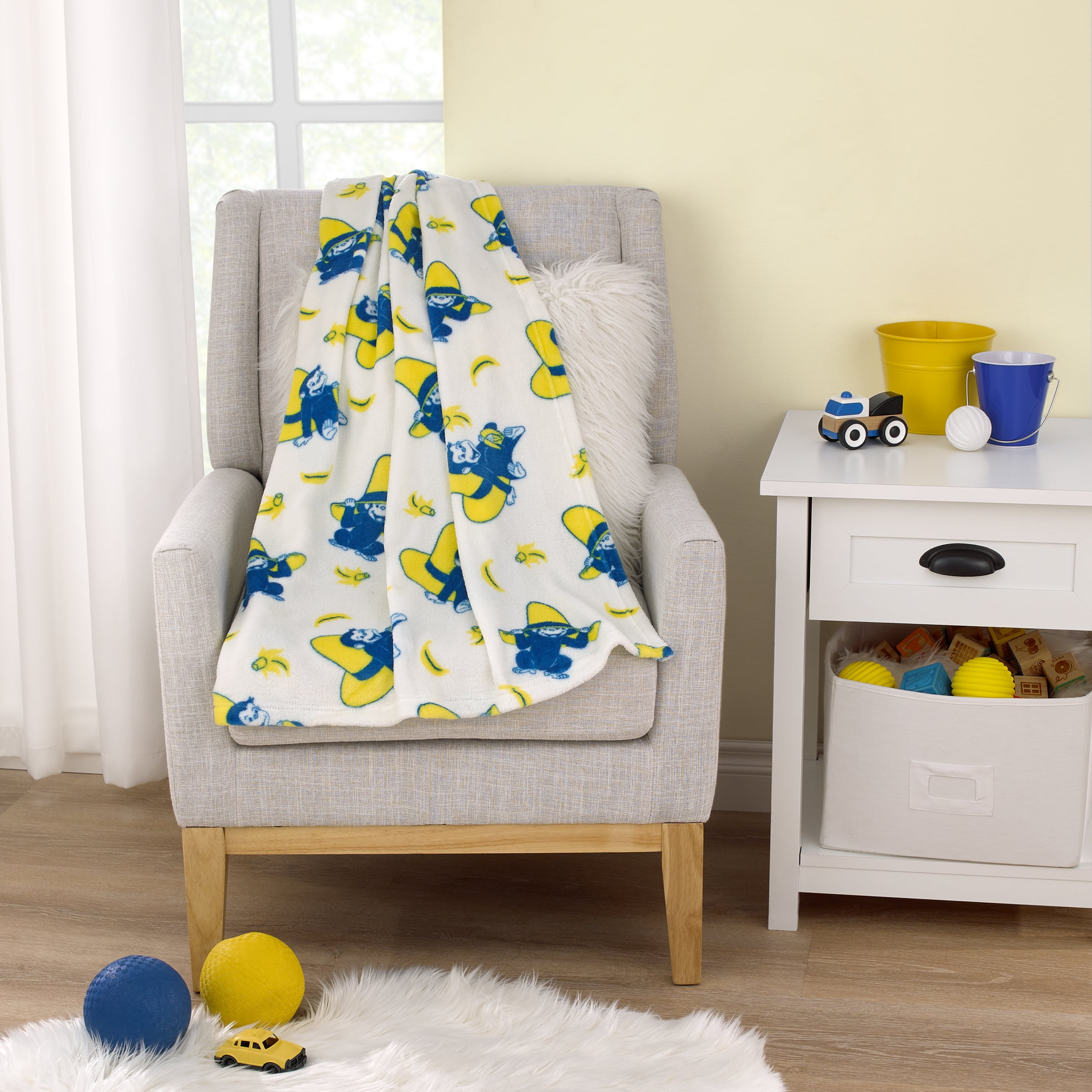 Curious George Printed Plush Baby Blanket, Infant Girl and Boy