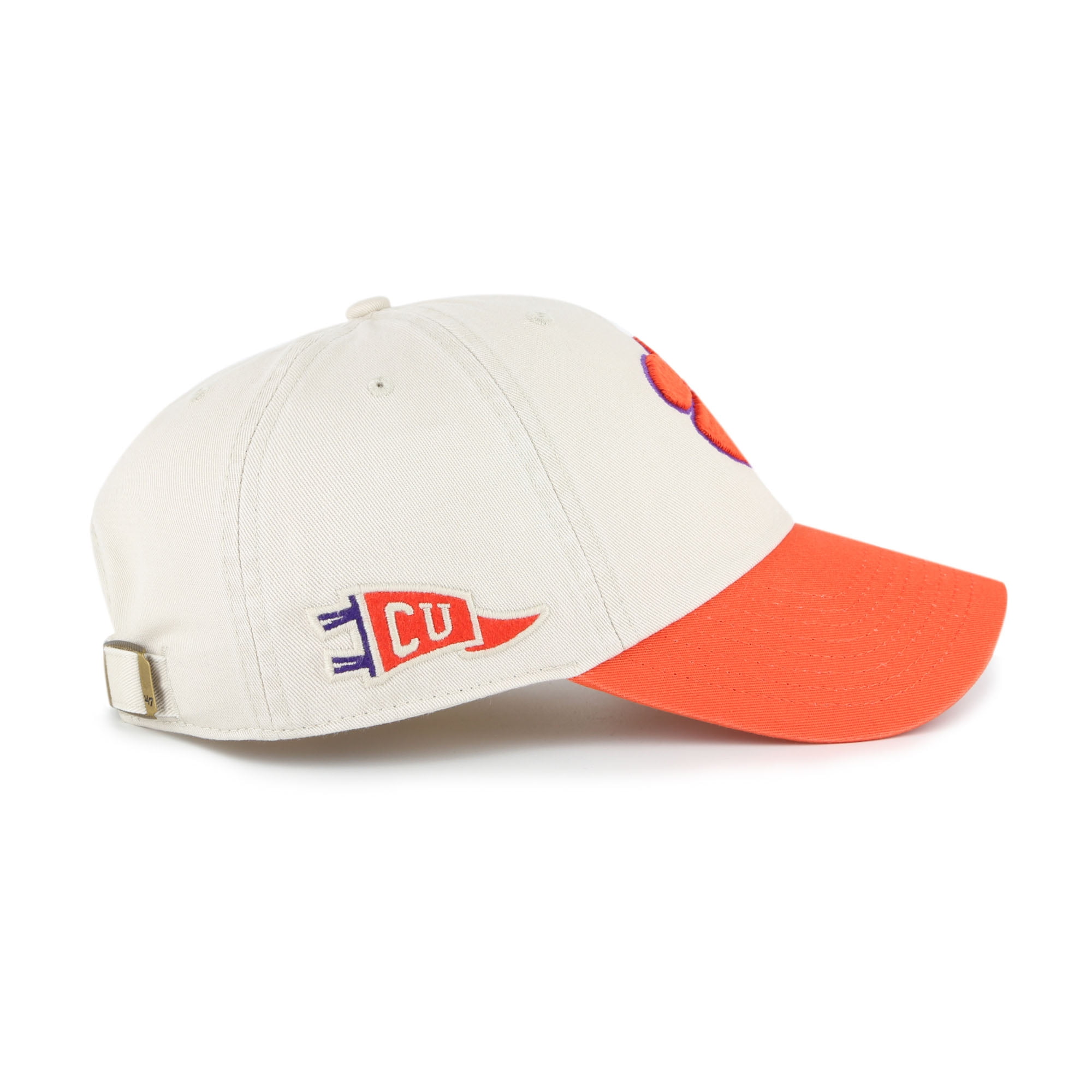 Men's '47 Cream Clemson Tigers Grand Stand Clean Up Adjustable Hat