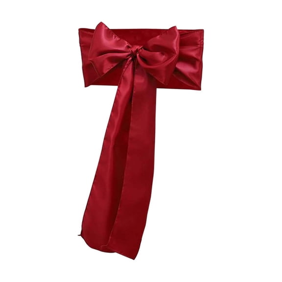 HomeDM Satin Chair Bows Ornaments Chair Sashes Ties Chair Ribbons Bows for Wedding Christmas Party Events Decorations 7" Width 108" Length