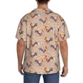 thumbnail image 3 of Pofeuu Roosters In Floral Print Mens Casual Short Sleeve Shirts Beach Summer Spread Collar Pocket Tops Men's Casual Short-sleeved Shirt-Medium, 3 of 5