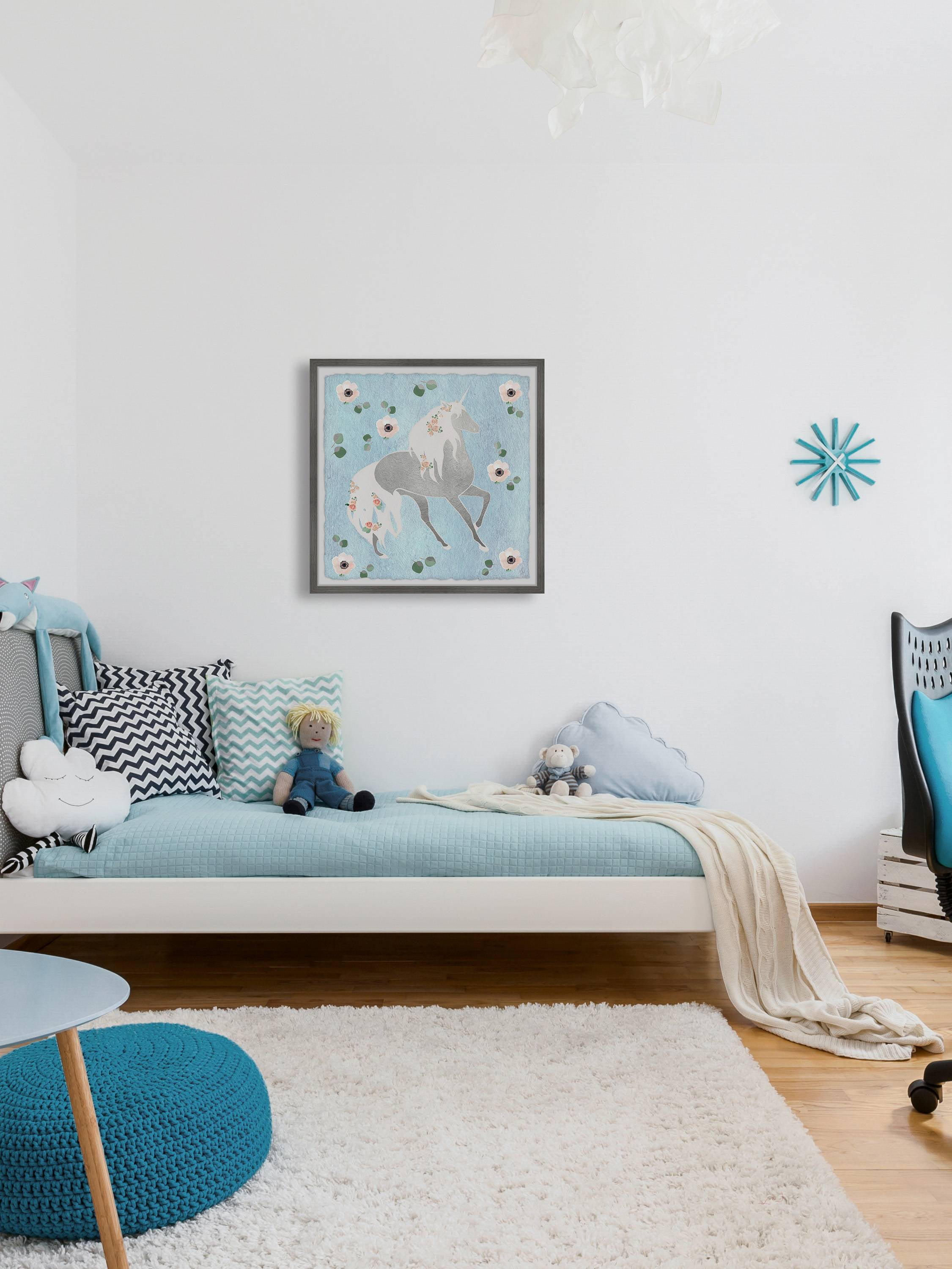 Marmont Hill Floral Unicorn Shadow Framed Wall Art