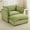 Green, variant on Euroco Modern Chenille Lounge Chair with Movable Ottoman, Curved Armrests & Wide Seat – Upholstered Single Sofa Set for Living Room, Bedroom, or Reading Nook