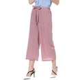 thumbnail image 6 of yillto Women Wide Leg Capris Pant Palazzo Dressy Casual Trousers Summer High Waist Lounge Capri Pants, 6 of 7