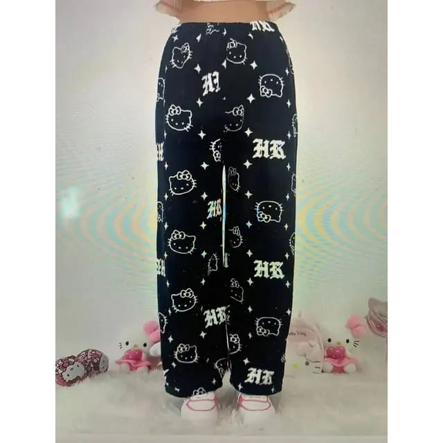 Miniso Sanrio Hello Kitty Pantalon d'Intérieur pour Femmes 2023 Automne Pantalon de Pyjama Dessin Animé Anime Mode Confortable Y2K Pantalon Fille Douce