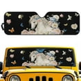 thumbnail image 2 of Uorisanigo Windshield Sun Shade Compatible with Wrangler JK JKU TJ 1997-2018 Accessories, Front Window Sunshade Floral White Horse Print Sun Visor Blocks UV Rays, 2 of 7