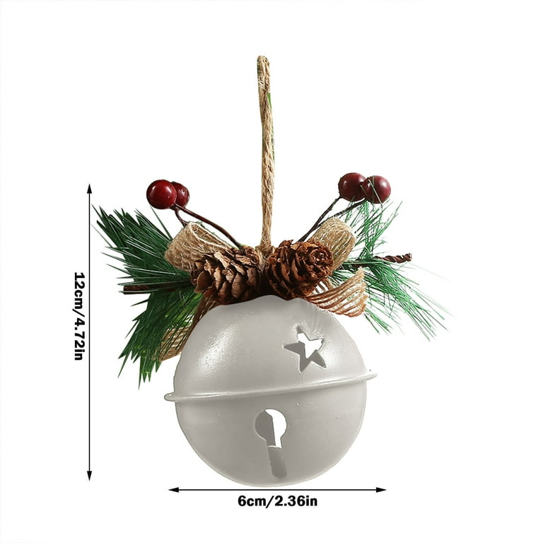 Miarhb Open Christmas Bells, Christmas Holiday Decoration Tree, Hanging Decorative Metal Jingle Bells, Size: One size, White