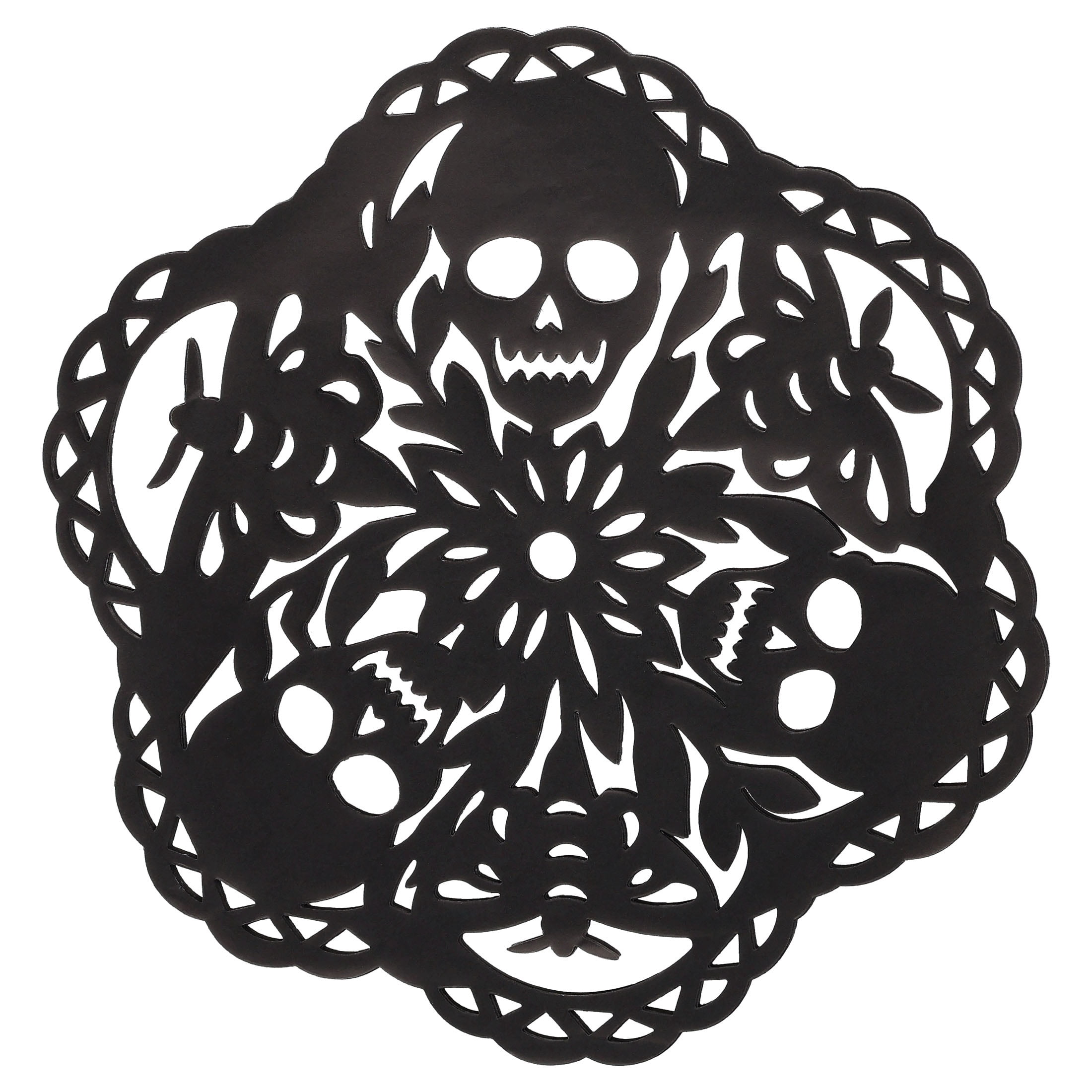Cutout Skulls Paper Placemats, Black, 8 Count, Halloween by Way To Celebrate