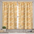 thumbnail image 2 of Ambesonne Vintage Valance & Curtain, Orangish Flowers Leaves, 55"x30", Dark Yellow and Pale Orange, 2 of 7