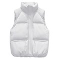 thumbnail image 3 of Gibobby gabardinas para mujer Chaqueta de moda sin mangas cálida con cuello levantado grueso de invierno para mujer, chamarra ligero de rendimiento de atlético y Y2K (Beige, XL), 3 of 4