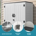 thumbnail image 4 of Uforic 59 Cu. Ft. Vertical Outdoor Storage Shed, Weatherproof Resin Cabinet with Double-Wall Panels & Floor, Lockable, Light Gray (Shelves Not Included), 4 of 9