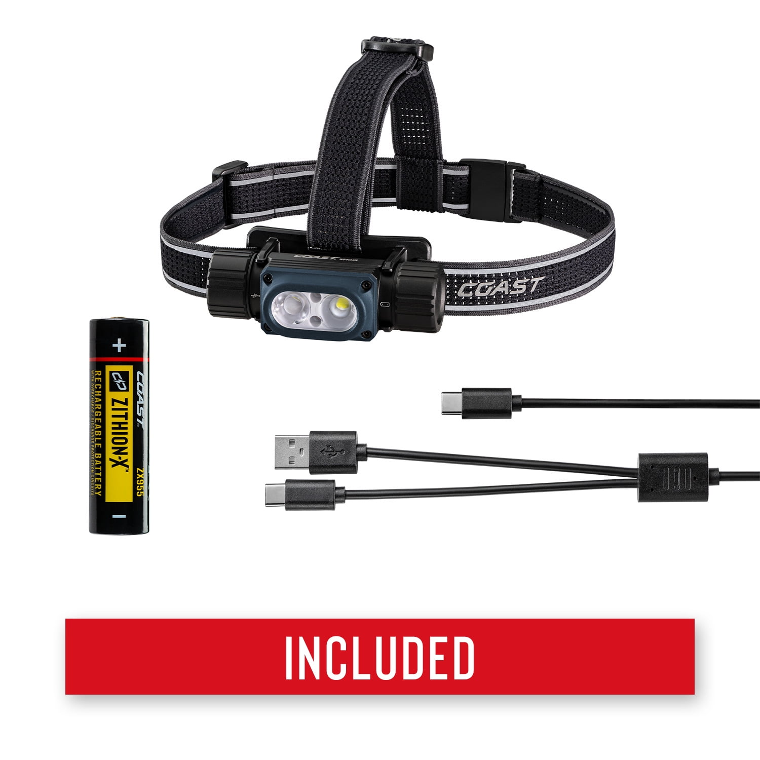 Coast WPH34R 2000 lm Black/Gray LED Head Lamp