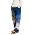 thumbnail image 1 of DecSea Trousers Creative Text Printing Sports Outdoor Retro Casual Pants, 1 of 4