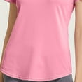 thumbnail image 4 of Timegard Yoga Tops for Women Cutout Back Short Sleeve Crew Neck Activewear Loose Cropped Gym Shirts, 4 of 5