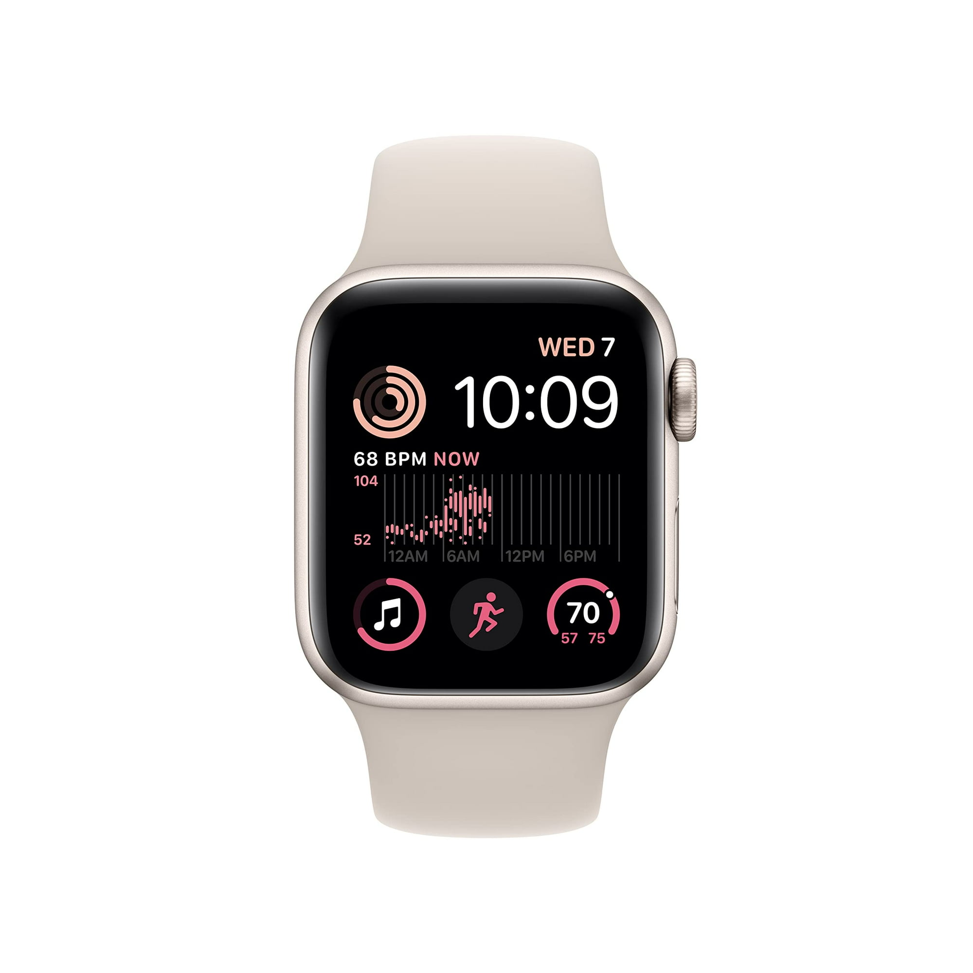 Apple Watch SE 2nd Gen GPS Cellular 40mm Smart Watch w Starlight Aluminum Case Starlight Sport Band M L. Walmart