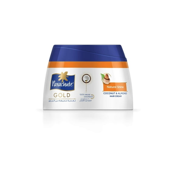 Parachute Gold Hair Cream Natural Shine - 4.7 fl.oz. (140ml) - Crème de Soin pour les Cheveux aux Noix de Coco et aux Amandes pour Hommes