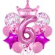 thumbnail image 1 of Globos de Cumpleaños HAUCIAJEIN Número 6 Rosa de 32" Set, 1 of 4
