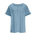thumbnail image 4 of XIAfhje Women's Casual Oversized T-Shirts Summer Blouses Short Sleeve V Neck Solid Color T Shirt Basic Tee Shirts Loose Fit Tunic Tops Plus Size L-5Xl, 4 of 6