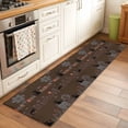 thumbnail image 2 of Japanese Style 2'x6' Runner Rugs for Hallway Kitchen Bedside Non Slip Washable, Farmhouse Brown Cat House Trees Flowers Entryway Rug Runners with Rubber Backing, Long Carpet Runner for Laundry Room, 2 of 8